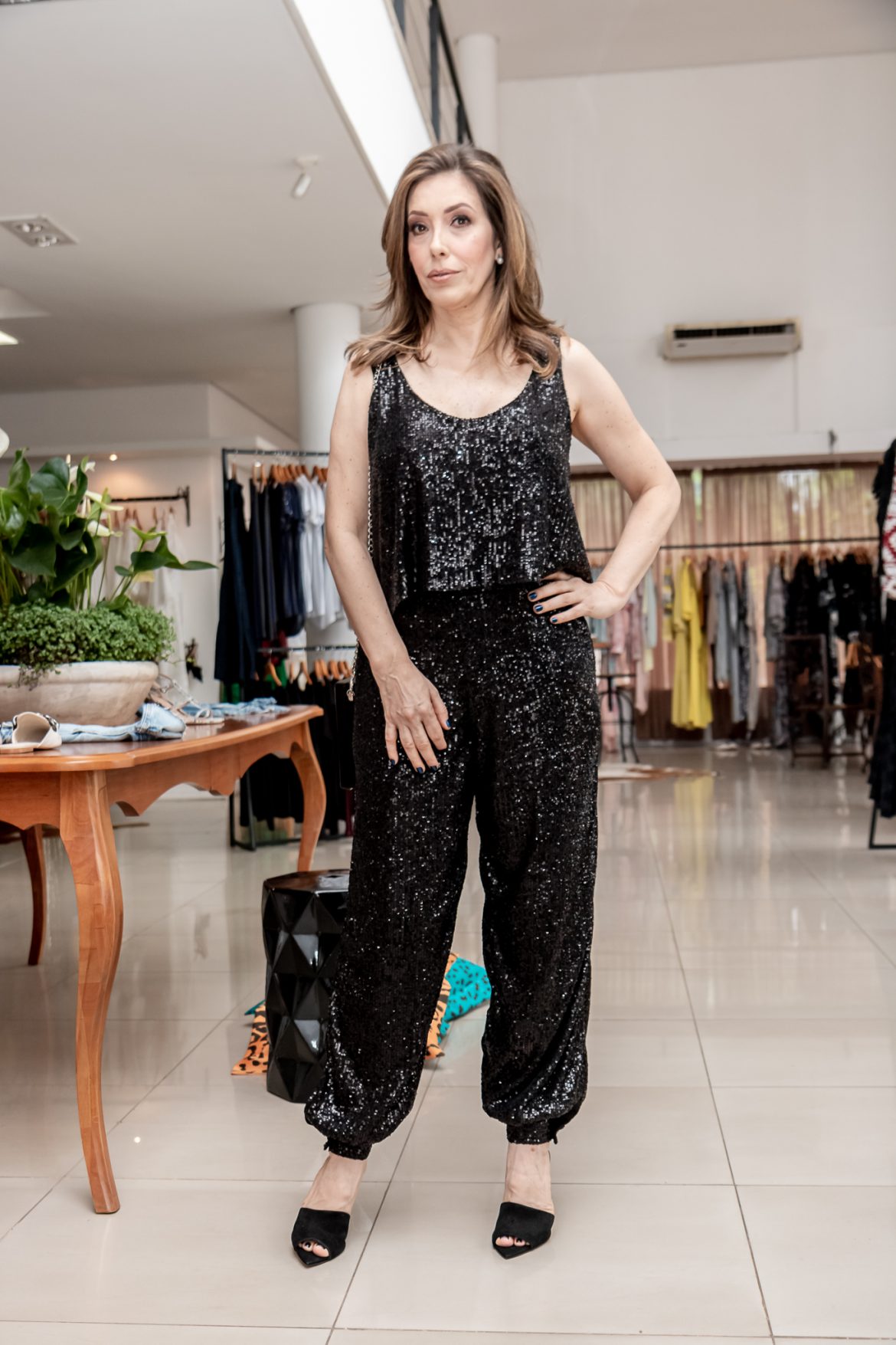 Meu look : Conjunto preto de micro paetês