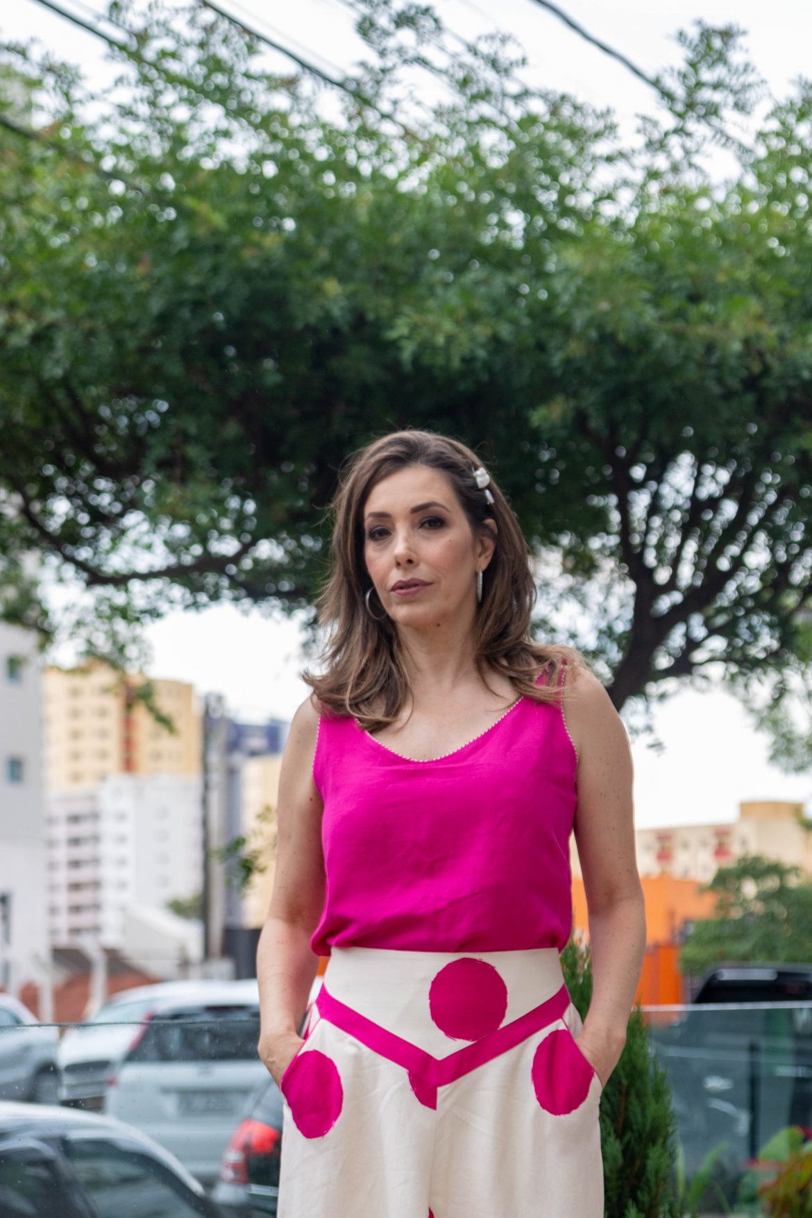 Meu look : Pantacourt de estampa de poá